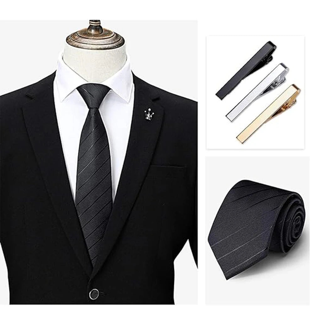 BeClassic™ Luxury Tie Clip Set – Elegant Square-Edge Design for Business & Weddings.
