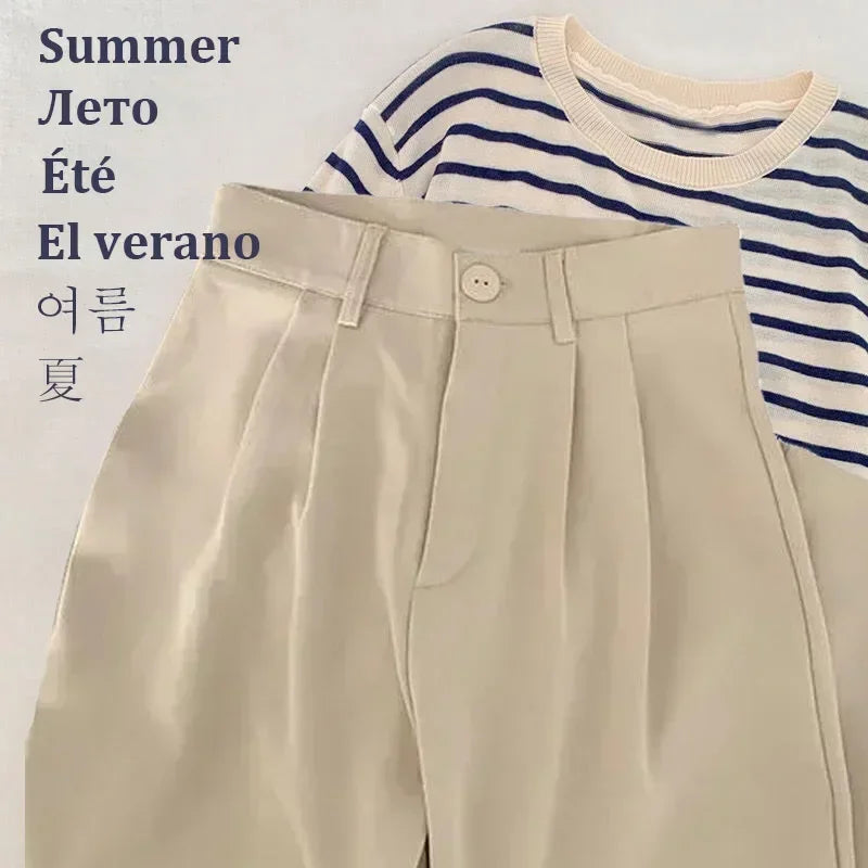 BeClassic High-Waist Straight Suit Pants – All-Season Elegance