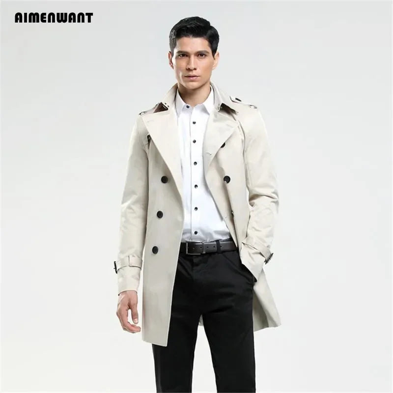 BeClassic™ Luxury Men's Trench Coat – Timeless, Tailored, and Sophisticated.