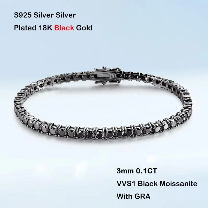 BeClassic Monoco Moissanite Tennis Bracelet – Midnight Gradient