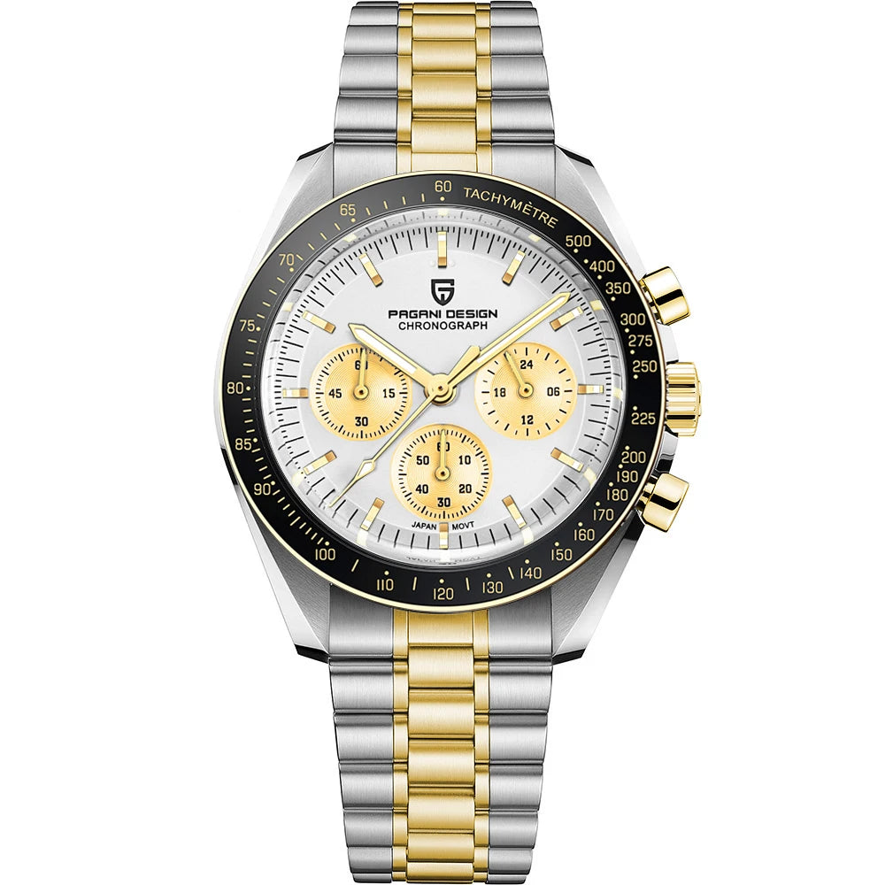 BeClassic™ PAGANI DESIGN 2025 Chronograph – Luxury Quartz Watch with Auto Date & AR Sapphire Glass.