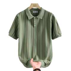 BeClassic™ Stretch Knit Striped Polo – Breathable, Sweat-Wicking Comfort for Daily Casual Wear.T-shirt.