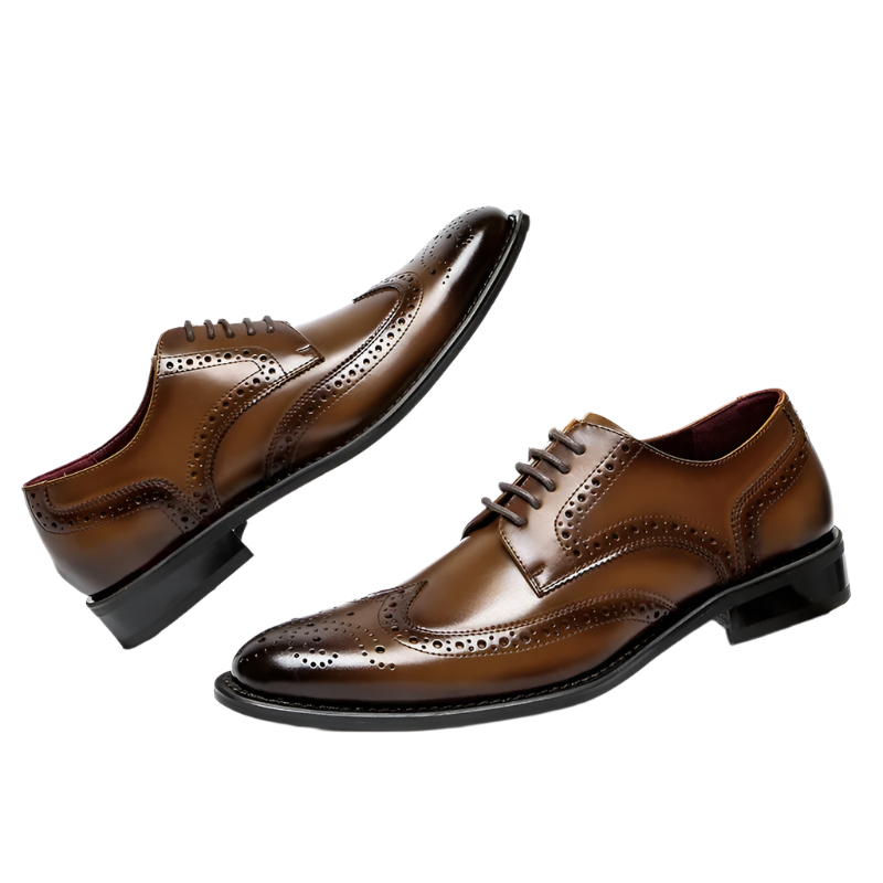 BeClassic™ Top-Grain Leather Brogue Oxfords – Luxury Formal Shoes for Weddings & Business.