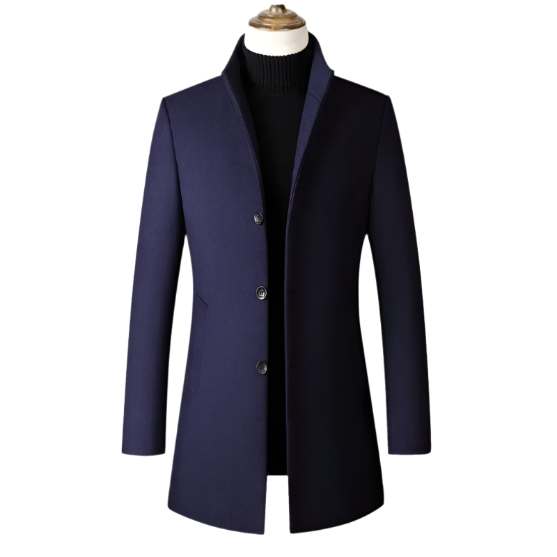 BeClassic™ Double-Breasted Wool Blend Trench – Long Business Casual Overcoat