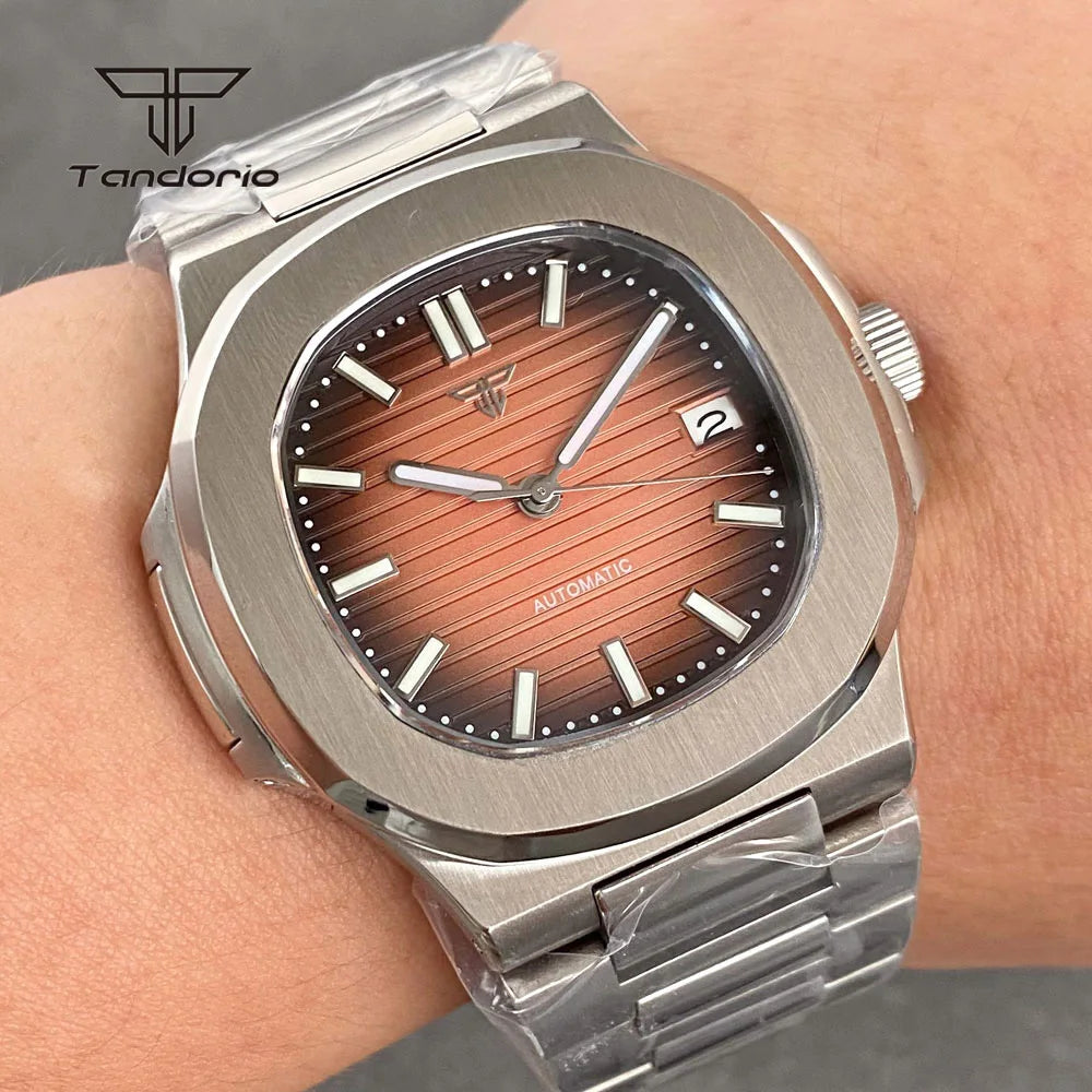 BeClassic™ Tandorio Square – 40MM Stainless Steel Automatic Watch with Multicolor Dial & Sapphire Glass