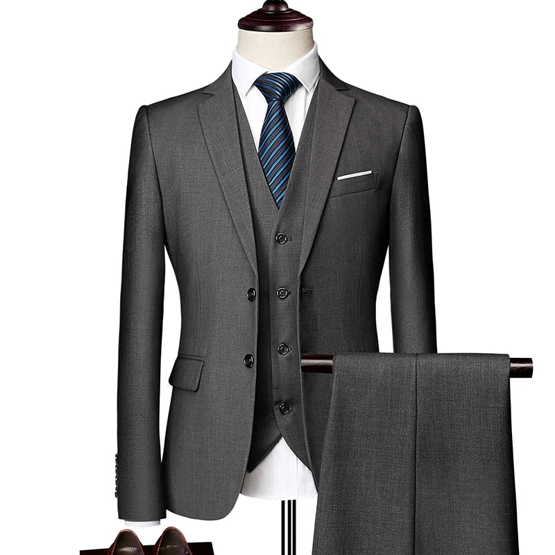 BeClassic™ Pink Three-Piece Suit – High-Quality Tailoring for Weddings & Business.