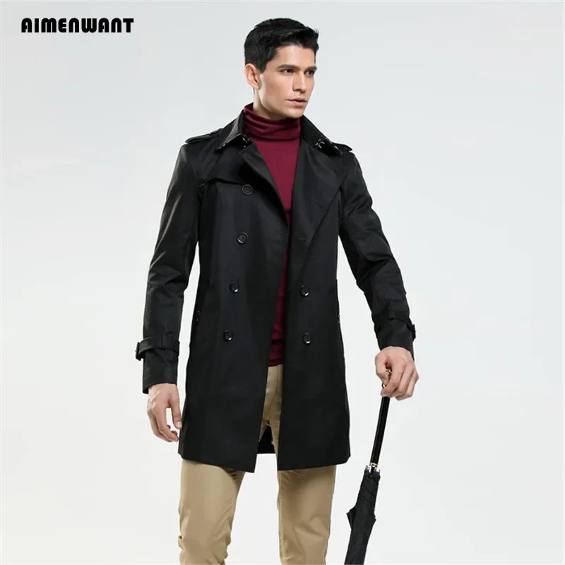 BeClassic™ Luxury Men's Trench Coat – Timeless, Tailored, and Sophisticated.