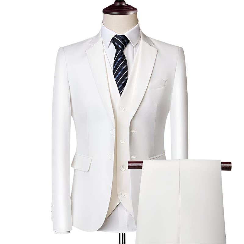 BeClassic™ Pink Three-Piece Suit – High-Quality Tailoring for Weddings & Business.