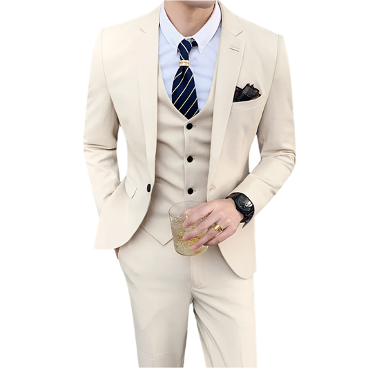 BeClassic™ Luxury Plaid Three-Piece Suit – Tailored Elegance for Business & Weddings