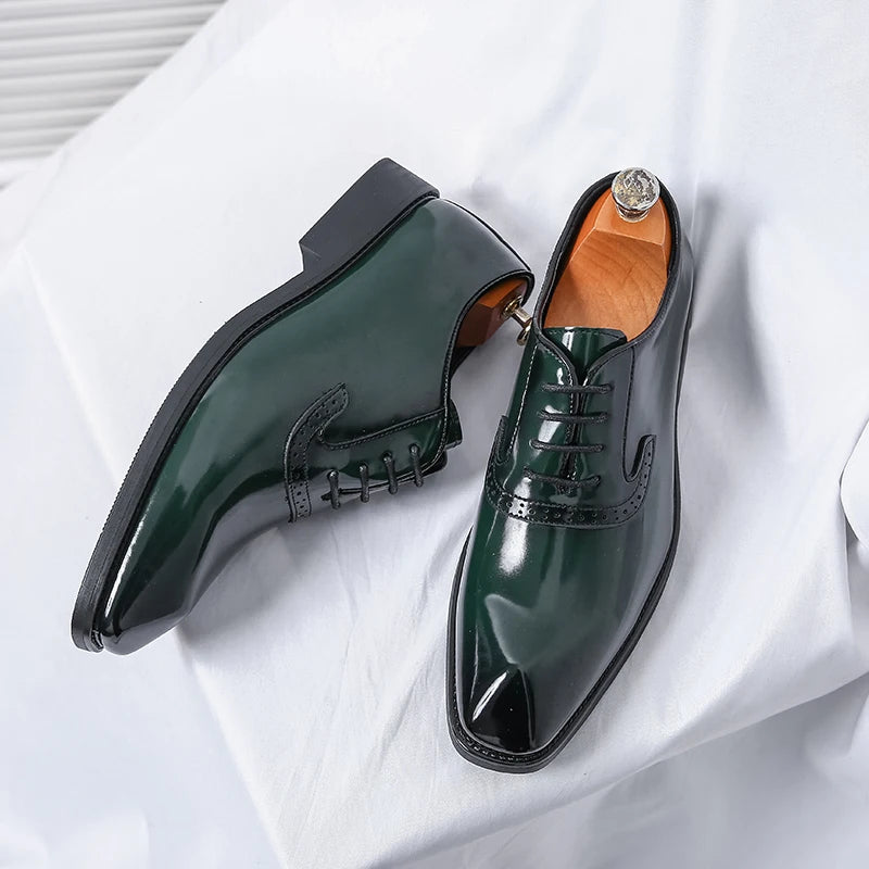 BeClassic™ Patent Leather Oxford Shoes – Luxury Dress Shoes for Weddings & Business.