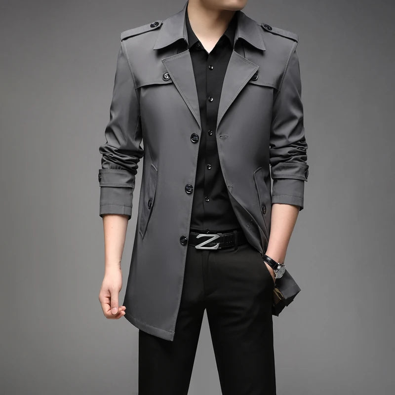 BeClassic™ New Spring Men's England-Style Trench Coat – Casual Long Windbreaker Jacket