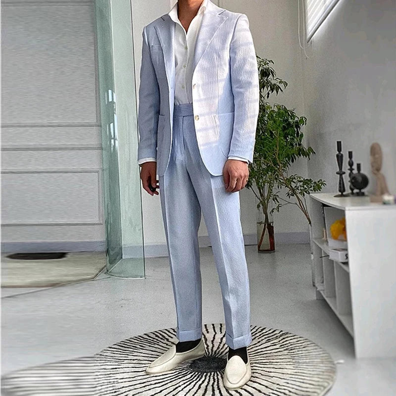 BeClassic™ Old Money Striped Blazer – Vintage-inspired, buttoned suit jacket for timeless elegance.