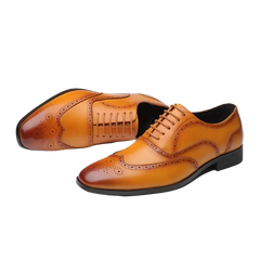 BeClassic™ Classic Retro Brogue Oxfords – Premium Leather Dress Shoes for Business & Weddings.