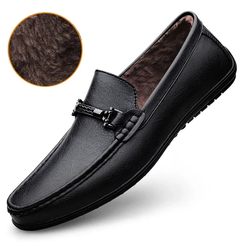 BeClassic™ Handmade Blue Leather Loafers – Luxury Slip-Ons for Business & Casual Wear.