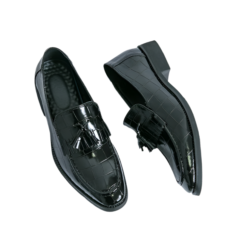 BeClassic™ Green Tassel Loafers – Elegant Leather Slip-Ons for Timeless Style.