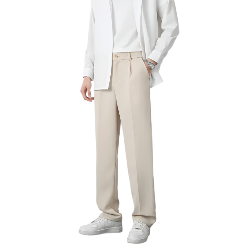 BeClassic Korean Pleated Chinos – Modern Elegance