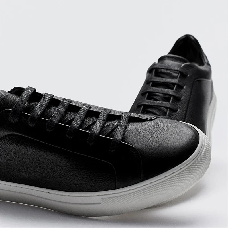 BeClassic™ LINJER STRICKLIN Leather Sneakers – Multicolor Minimalist Flats for Effortless Autumn Style.