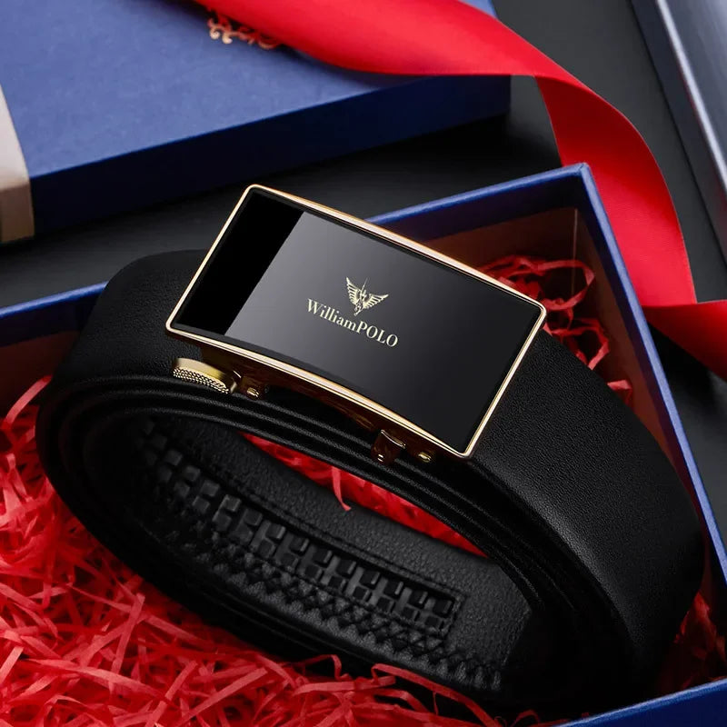 BeClassic™ Paul King Automatic Buckle Belt – Premium Cowhide Leather for Business & Everyday Elegance.