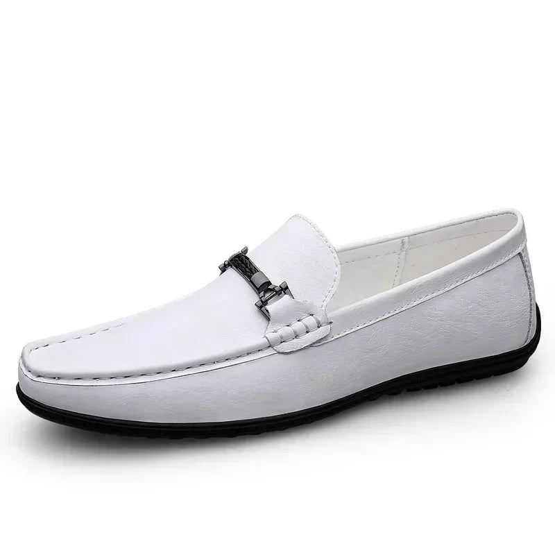 BeClassic™ Handmade Blue Leather Loafers – Luxury Slip-Ons for Business & Casual Wear.