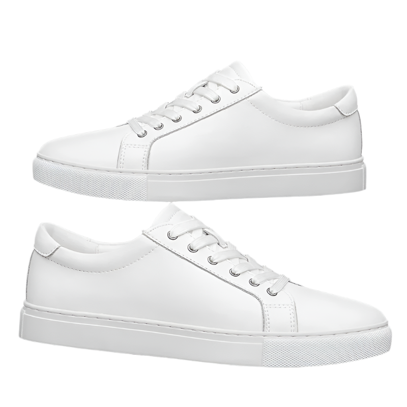 BeClassic™ Soft Cow Leather Sneakers – Trendy White Comfort for Summer in Extended Sizes.