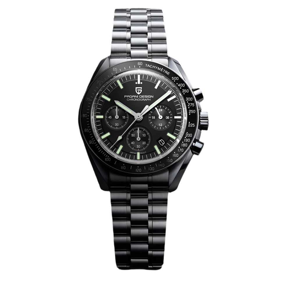 BeClassic™ PAGANI DESIGN 2025 Chronograph – Luxury Quartz Watch with Auto Date & AR Sapphire Glass.