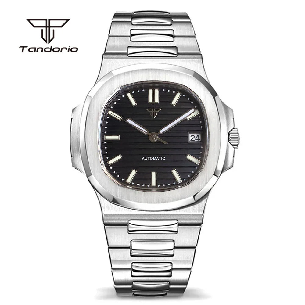 BeClassic™ Tandorio Square – 40MM Stainless Steel Automatic Watch with Multicolor Dial & Sapphire Glass