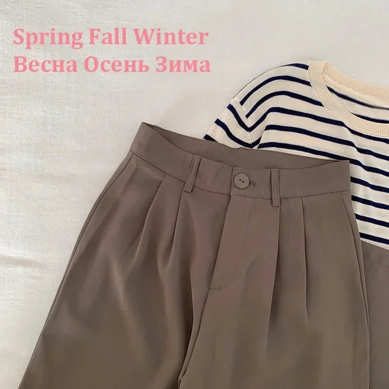 BeClassic High-Waist Straight Suit Pants – All-Season Elegance