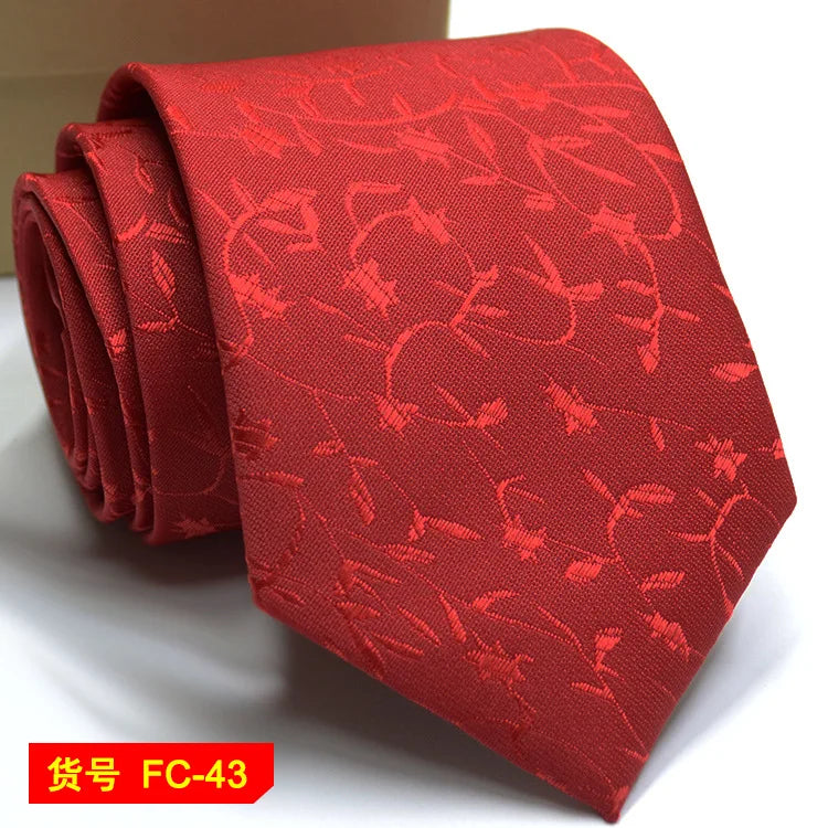 67 Styles Men's Ties Solid Color Stripe Flower Floral 7-8cm Jacquard Necktie Accessories Daily Wear Cravat Wedding Party Gift