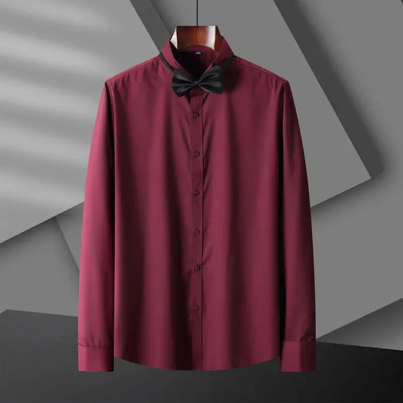 BeClassic™ Wing Tip French Cuff Shirt – Elegant Plus-Size Tuxedo Shirt for Weddings & Formal Events.