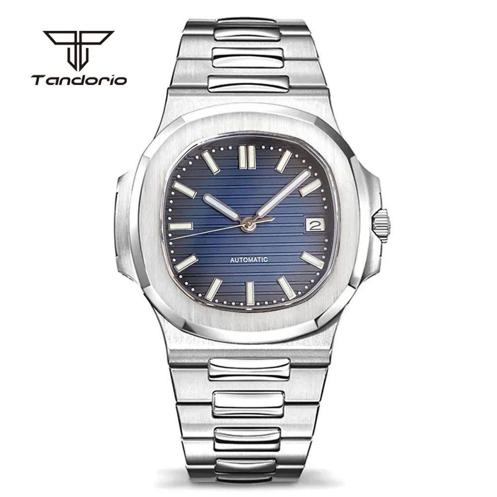 BeClassic™ Tandorio Square – 40MM Stainless Steel Automatic Watch with Multicolor Dial & Sapphire Glass