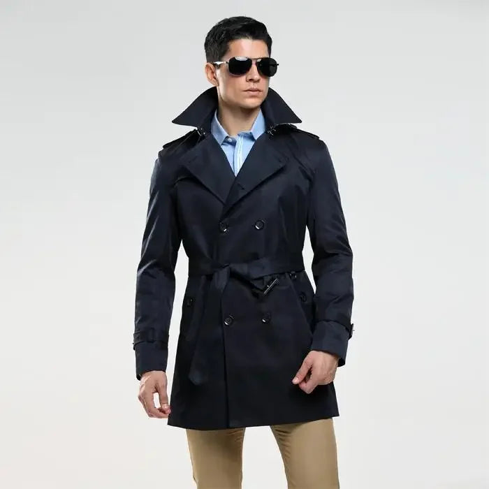 BeClassic™ Luxury Men's Trench Coat – Timeless, Tailored, and Sophisticated.