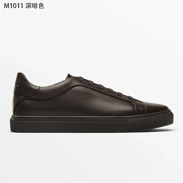 BeClassic™ LINJER STRICKLIN Leather Sneakers – Multicolor Minimalist Flats for Effortless Autumn Style.