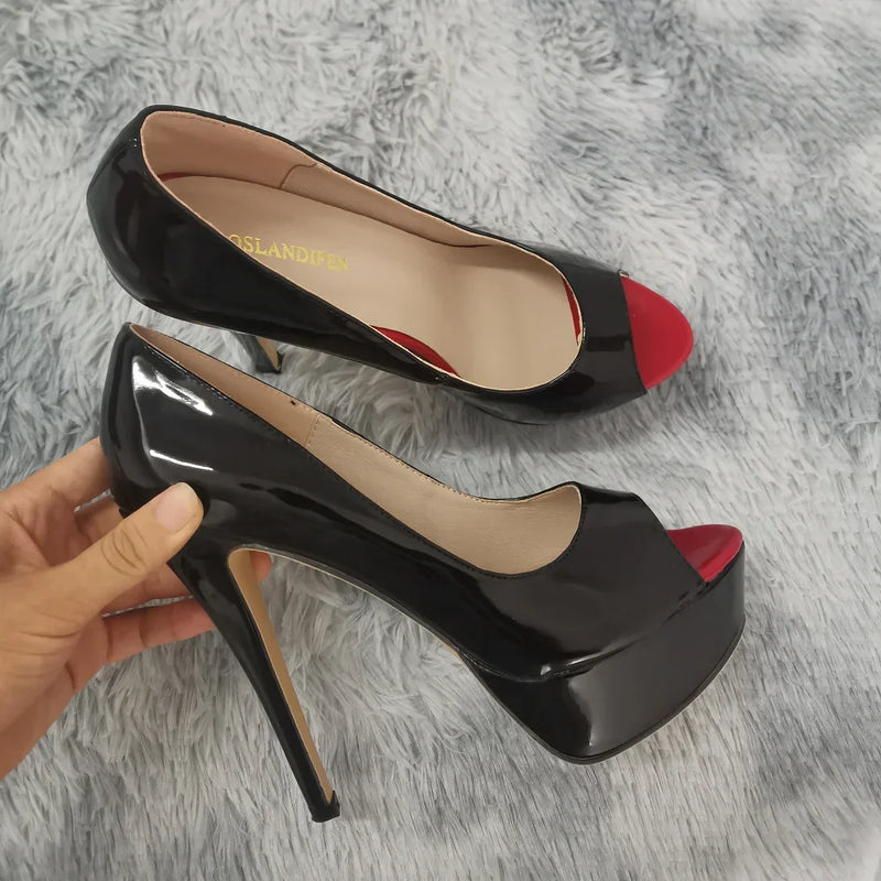BeClassic Monoco Patent Stiletto Pumps – Midnight Allure