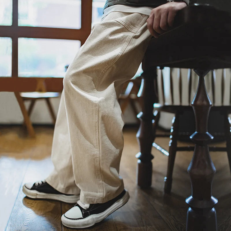 BeClassic™ Maden Vintage Cottonseed Jeans – 11.2oz Loose-Fit Straight Trousers for Spring & Fall.