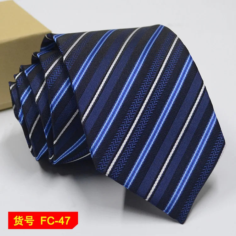 67 Styles Men's Ties Solid Color Stripe Flower Floral 7-8cm Jacquard Necktie Accessories Daily Wear Cravat Wedding Party Gift