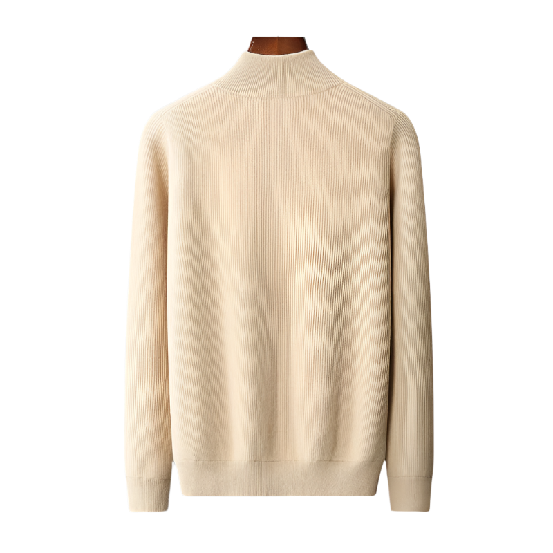 BeClassic™ 100% Pure Cashmere Zipper Cardigan – High-Collar Luxury Knit for Autumn & Winter.