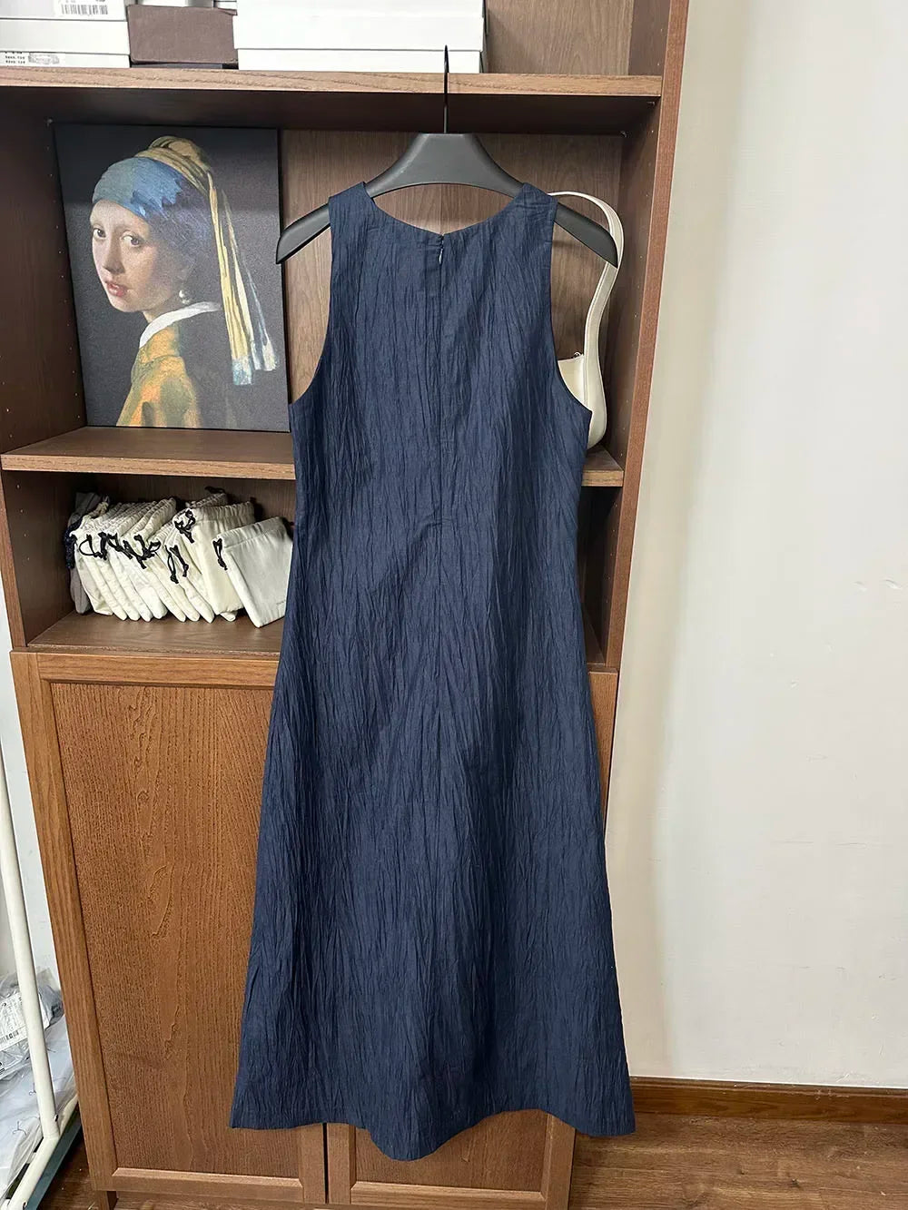 BeClassic Monoco Retro Linen-Cotton Dress – Ocean Breeze