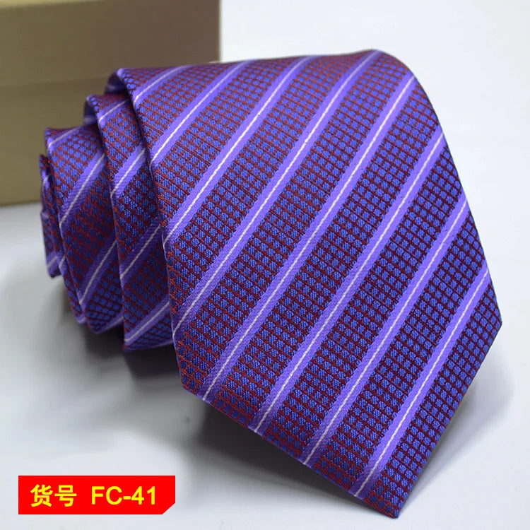 67 Styles Men's Ties Solid Color Stripe Flower Floral 7-8cm Jacquard Necktie Accessories Daily Wear Cravat Wedding Party Gift