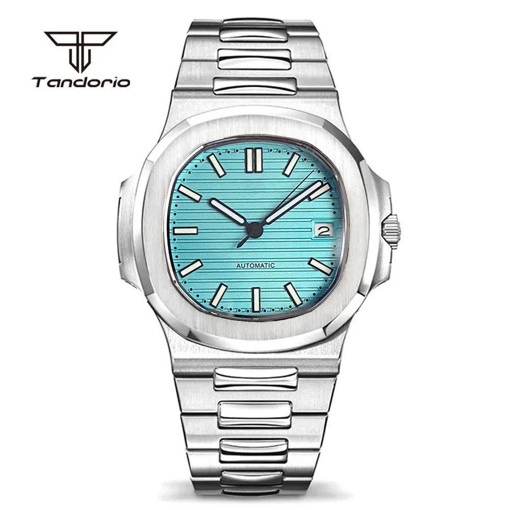 BeClassic™ Tandorio Square – 40MM Stainless Steel Automatic Watch with Multicolor Dial & Sapphire Glass