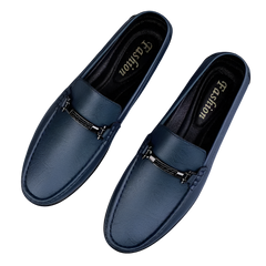 BeClassic™ Handmade Blue Leather Loafers – Luxury Slip-Ons for Business & Casual Wear.