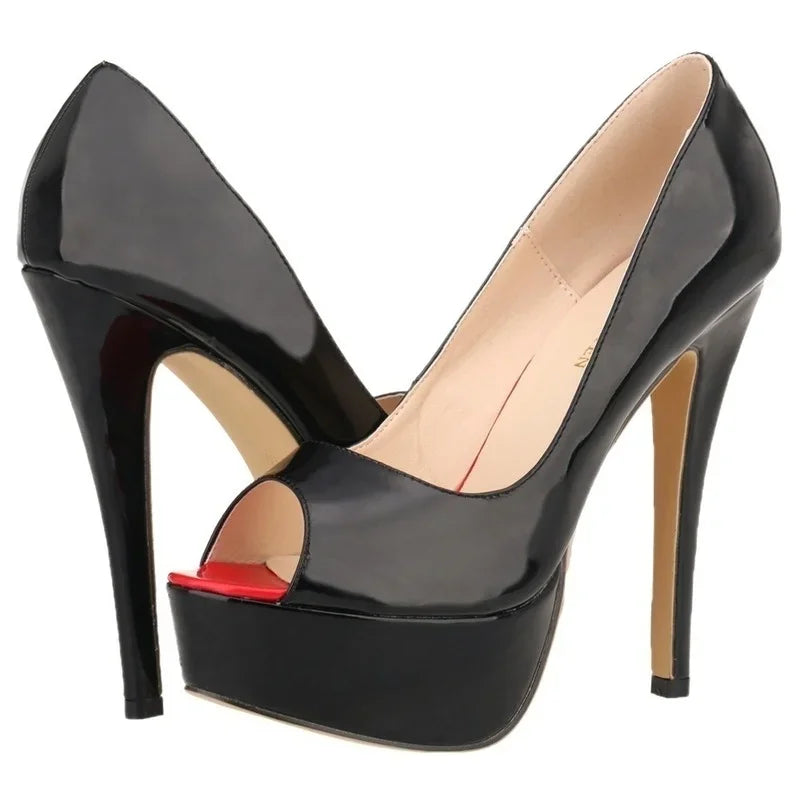 BeClassic Monoco Patent Stiletto Pumps – Midnight Allure