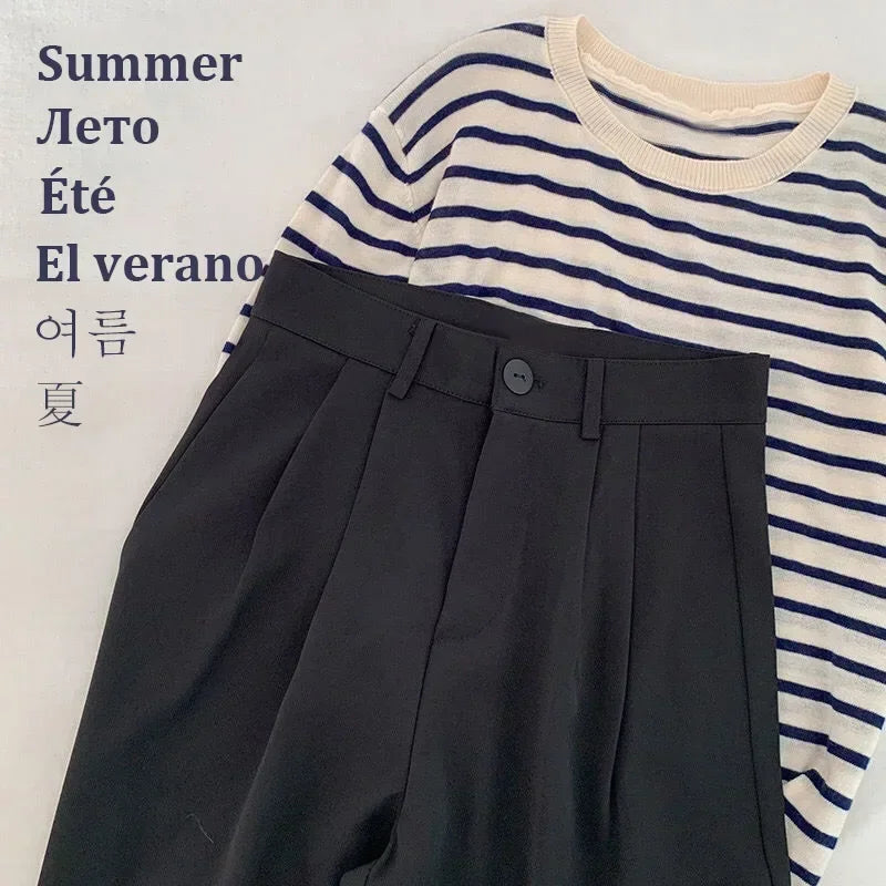 BeClassic High-Waist Straight Suit Pants – All-Season Elegance