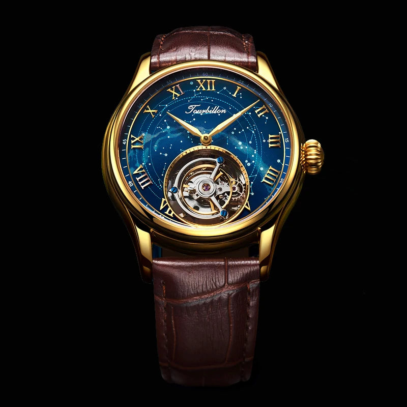 BeClassic™ AESOP Tourbillon – Mechanical Masterpiece with Starry Sky Dial & Authentic Tourbillon Movement.