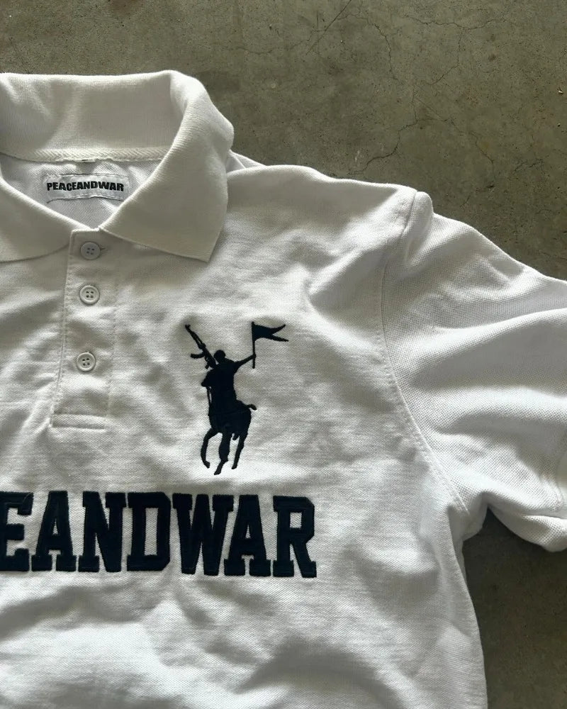 BeClassic™ American Street Style Polo – Casual loose fit with letter embroidery