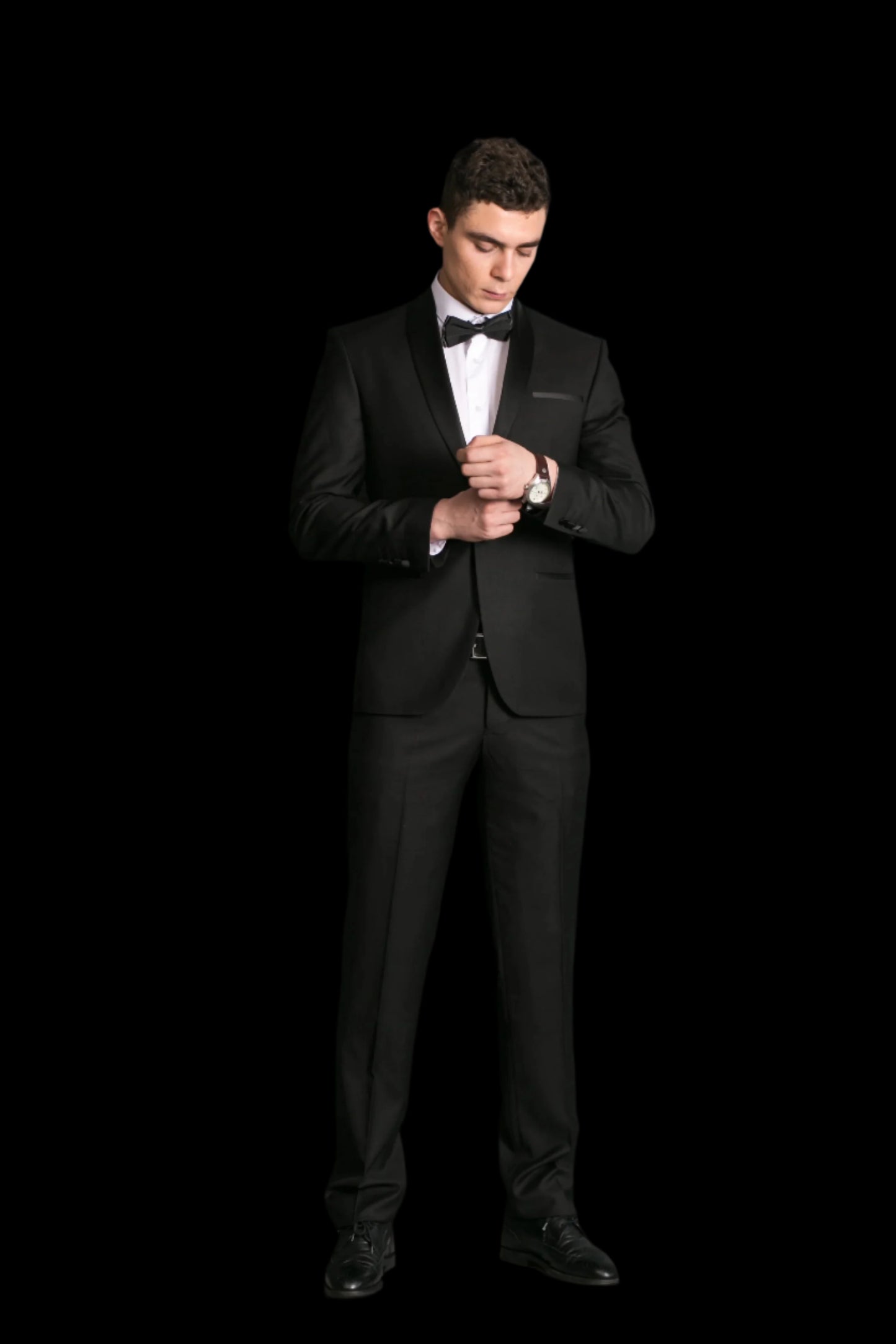BeClassic™ Black Shawl Lapel Tuxedo – Elegant Slim-Fit Three-Piece Suit for Weddings & Banquets.